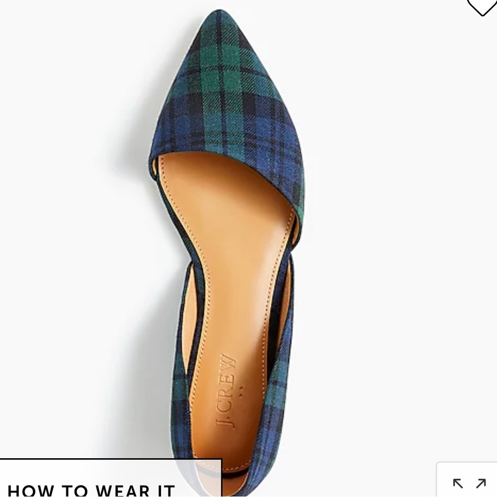 Black watch plaid d’Orsay flats